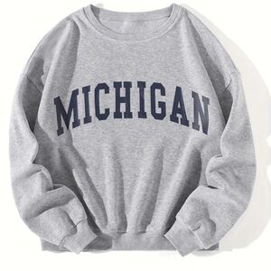 Heather Grey Michigan Crewneck Sweatshirt NEW 🏷️